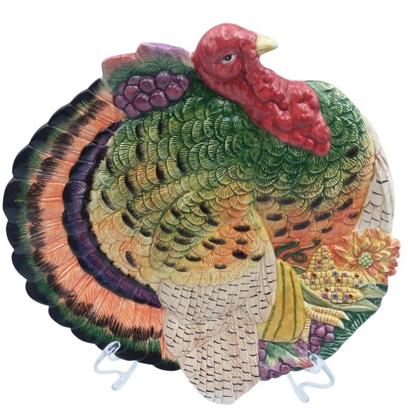Fitz‎ and Floyd Turkey Plate Harvest Heritage Thanksgiving Decor 10 Inch - Picture 1 of 10